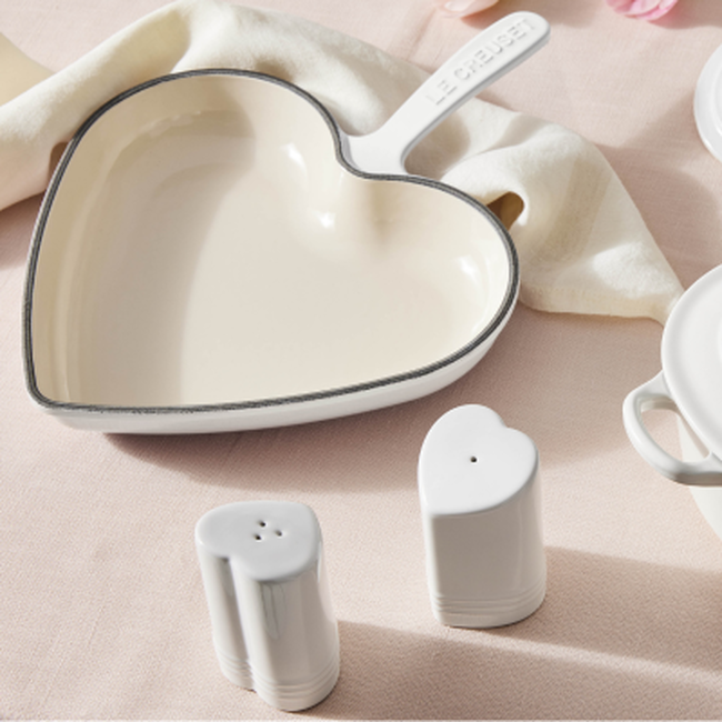 Stoneware Heart Salt & Pepper ShakersWhite image number 5